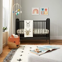 Larkin Black Metal Convertible Baby Crib