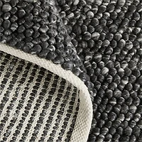 Orly Wool Blend Handwoven Black Area Rug 6'x9'
