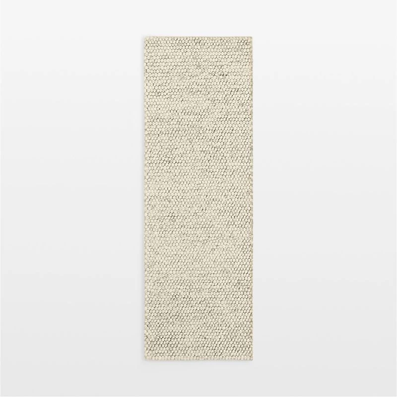 Orly Wool Blend Handwoven Ivory Runner Rug 2'10"x9'