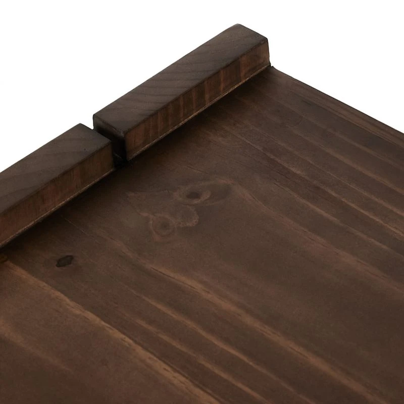 Oscar Brown Pine Wood Rectangular End Table
