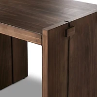 Oscar Brown Pine Wood Rectangular End Table