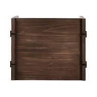 Oscar Brown Pine Wood Rectangular End Table