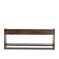 Oscar Brown Pine Wood 78" Rectangular Storage Console Table