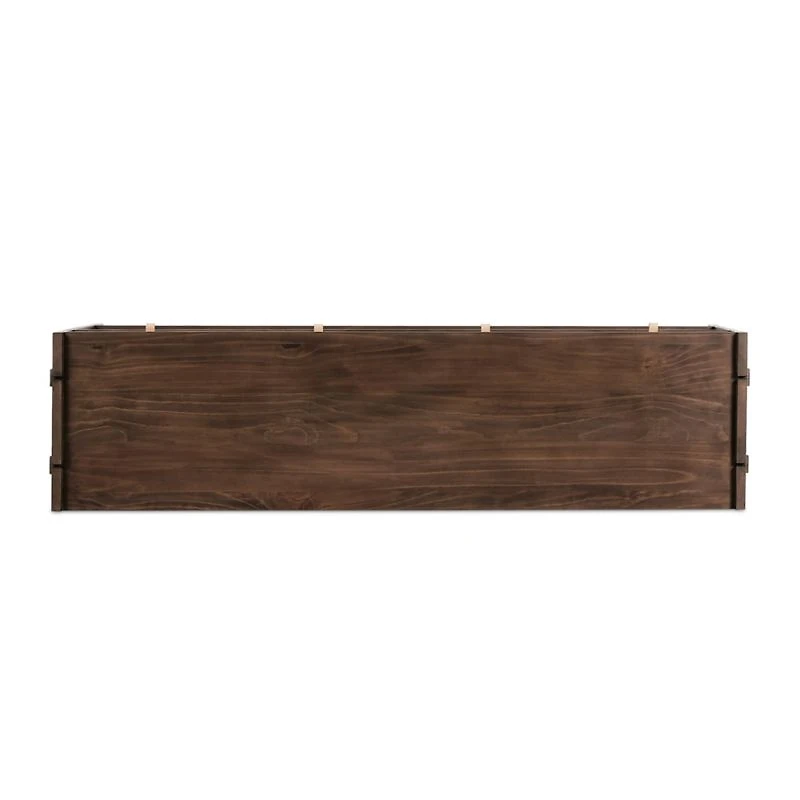 Oscar Brown Pine Wood 78" Rectangular Storage Console Table