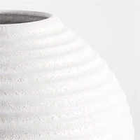 Otsu Round White Ceramic Textured Vase 12"