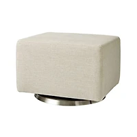 Milo Cream Nursery Gliding Ottoman with Silver Base