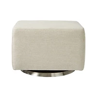 Milo Cream Nursery Gliding Ottoman with Silver Base
