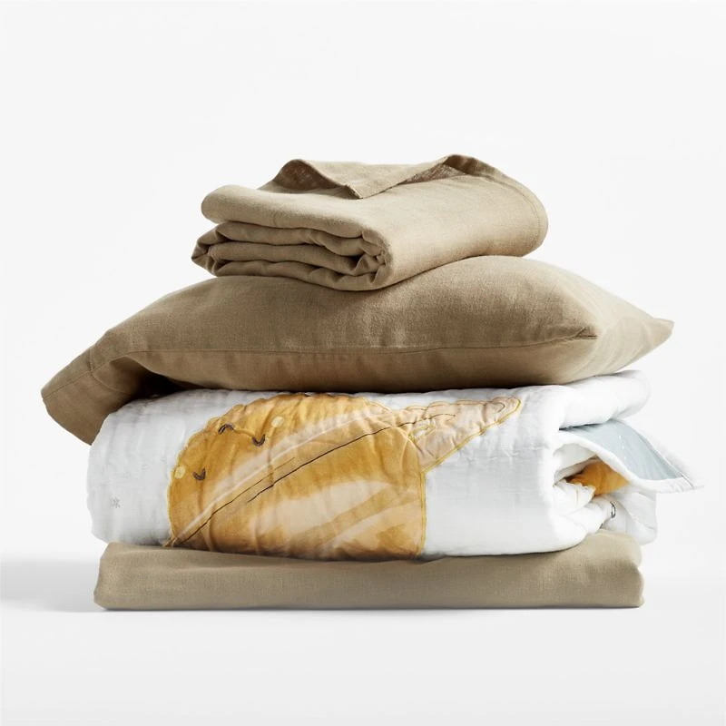 Supersoft Garden Green Organic Cotton Gauze Toddler Sheet Set