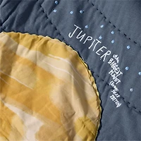 Outer Space Navy Blue Organic Cotton Kids Twin Quilt