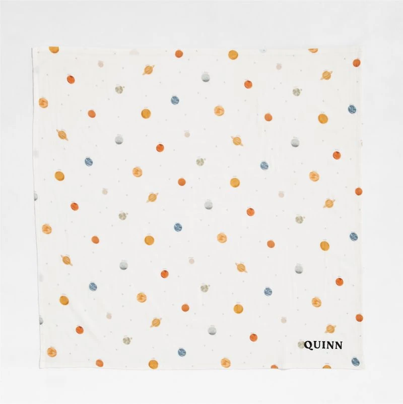 Outer Space Organic Cotton Gauze Baby Swaddle Blankets, Set of 2