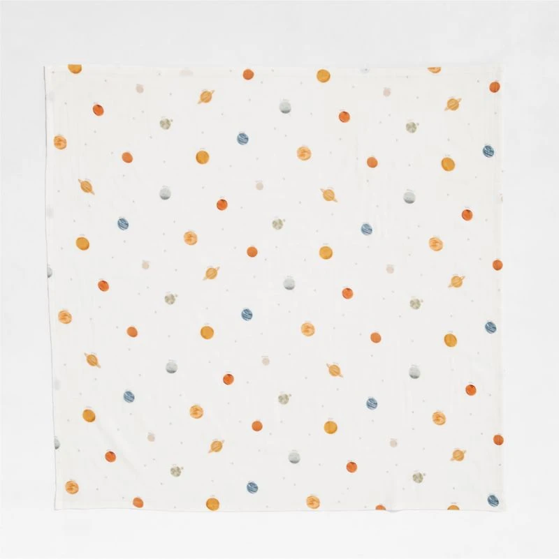 Outer Space Organic Cotton Gauze Baby Swaddle Blankets, Set of 2