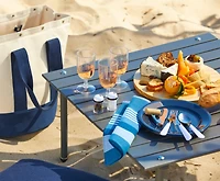 Outfitted Blue Canvas Picnic Tote