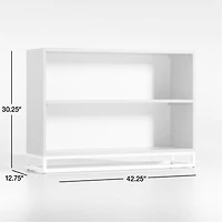 Outline White Metal and Wood 2-Shelf Bookcase