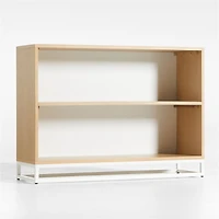 Outline White Metal and Wood 2-Shelf Bookcase