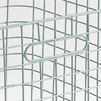 Outline Sage Large Wire Metal Floor Storage Bin with Wood Lid