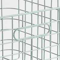 Outline Sage Medium Wire Metal Floor Storage Bin with Wood Lid