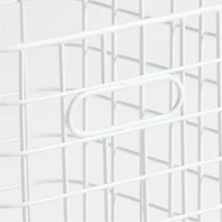 Outline White Wire Metal Storage Bin with Handles
