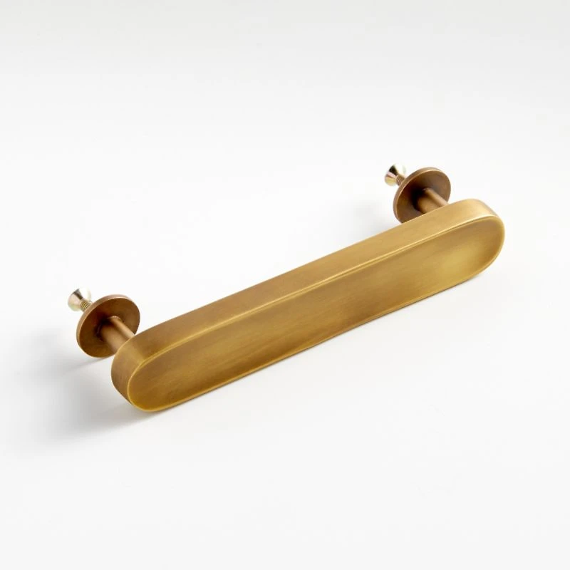 Oval 4" Antique Brass Bar Pull