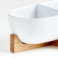Oven-to-Table Two-Part Serving Dish with Wood Stand