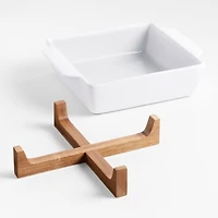 Oven-to-Table Square Baking Dish with Wood Stand