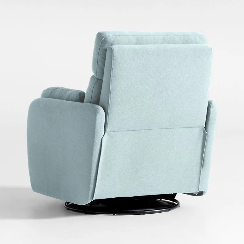 Owen Morning Surf Blue Nursery Electronic Power Recliner with Night Light