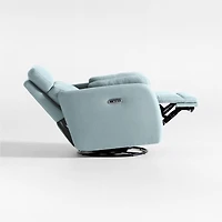 Owen Morning Surf Blue Nursery Electronic Power Recliner with Night Light