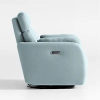 Owen Morning Surf Blue Nursery Electronic Power Recliner with Night Light