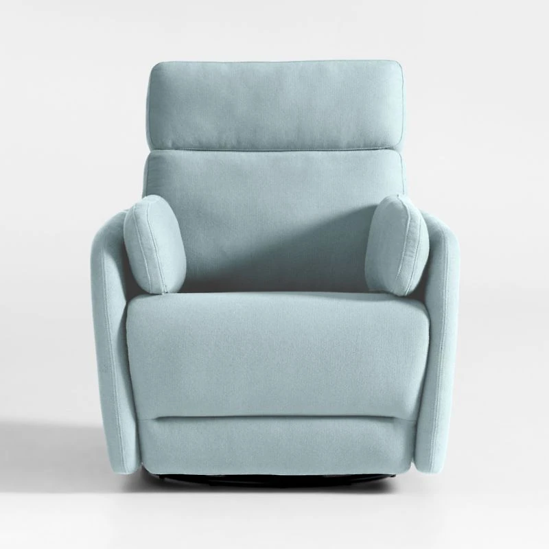 Owen Morning Surf Blue Nursery Electronic Power Recliner with Night Light