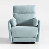 Owen Morning Surf Blue Nursery Electronic Power Recliner with Night Light