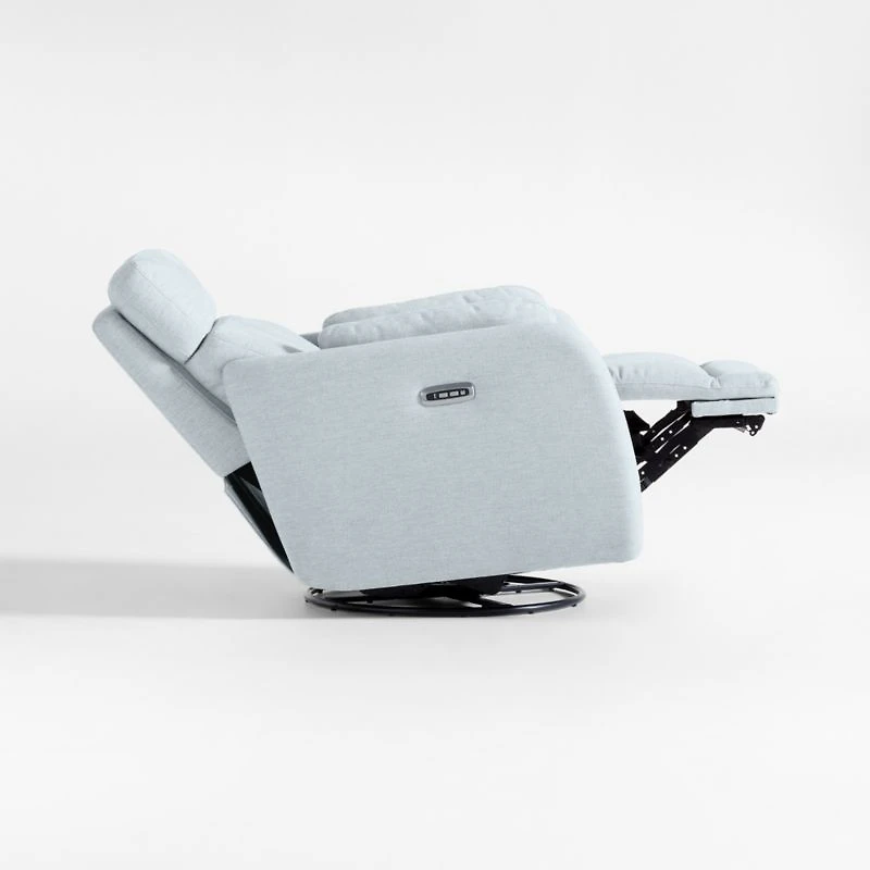 Owen Winter Grey Nursery Electronic Power Recliner with Night Light