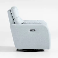 Owen Winter Grey Nursery Electronic Power Recliner with Night Light