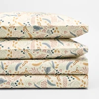 Owl Organic Cotton Percale Kids Queen Sheet Set