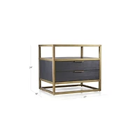 Oxford 27" Black Nightstand
