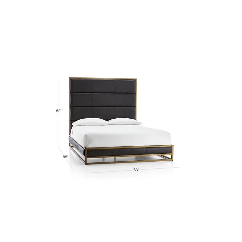 Oxford Leather Queen Bed