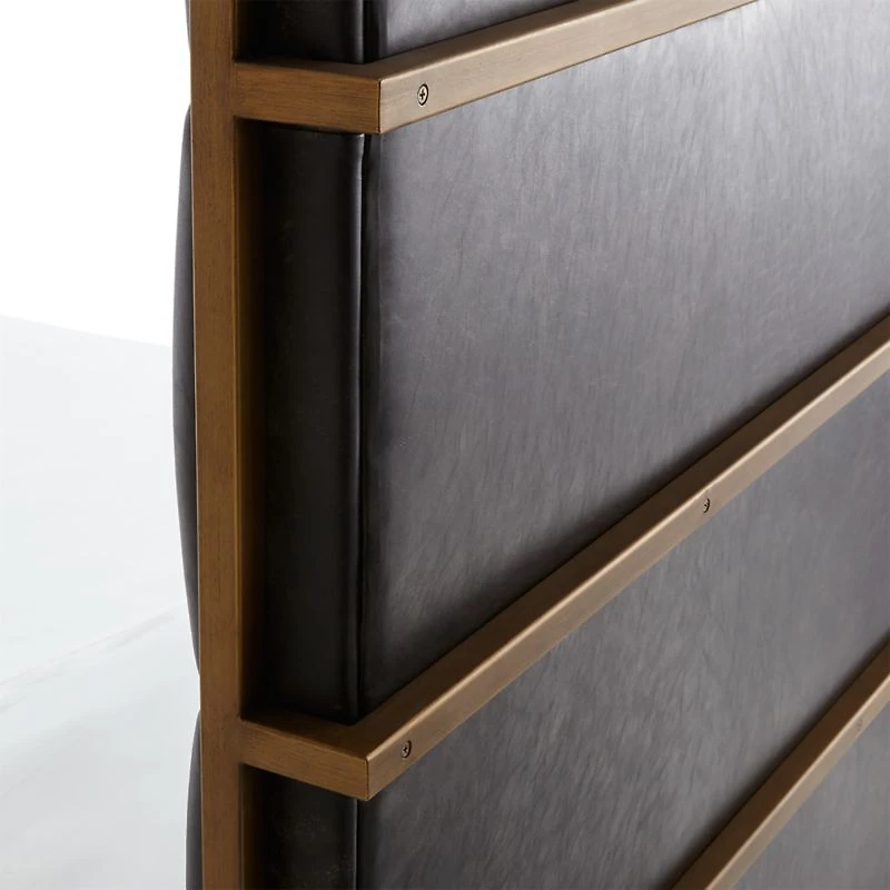 Oxford Leather Queen Bed