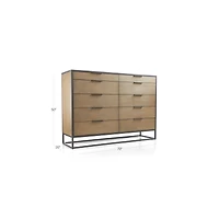 Oxford Weathered Brown Wood 10-Drawer Tall Dresser
