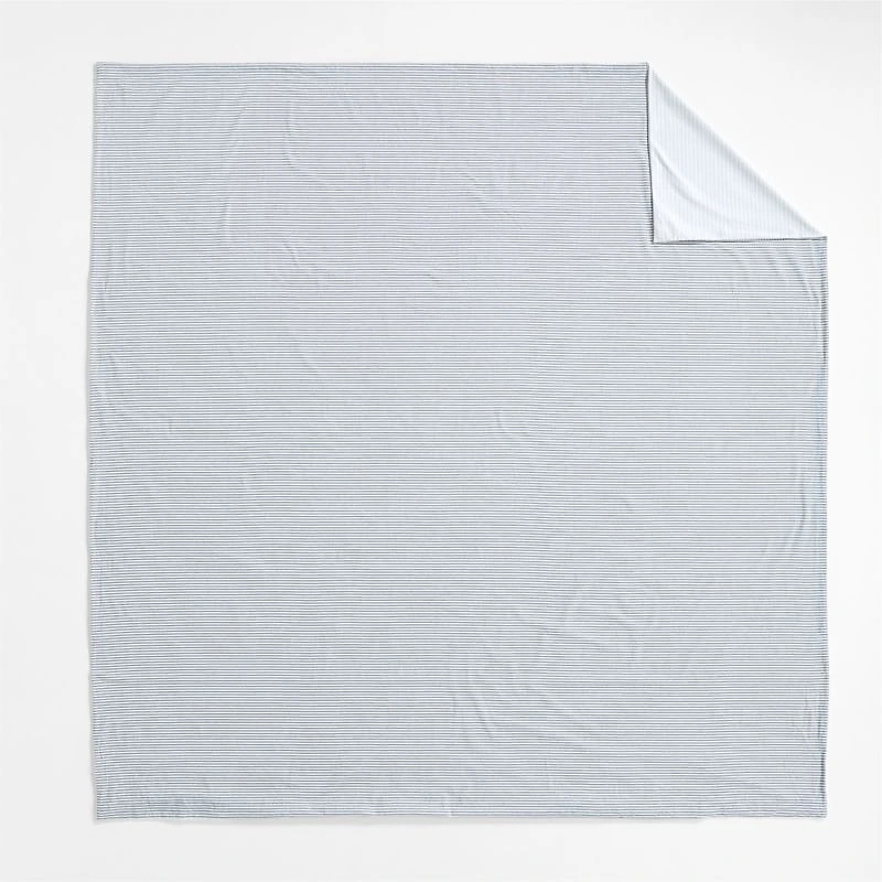 Oxford Shirting Light Indigo Blue Organic Cotton Reversible Full/Queen Duvet Cover