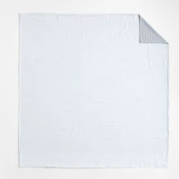 Oxford Shirting Light Indigo Blue Organic Cotton Reversible Full/Queen Duvet Cover