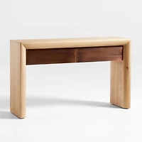 Pace Oak Wood Storage Console Table