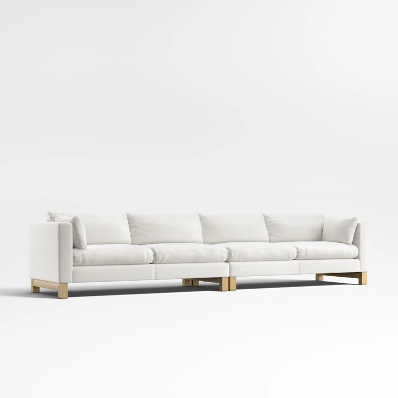 Pacific 2-Piece Sectional with Wood Legs