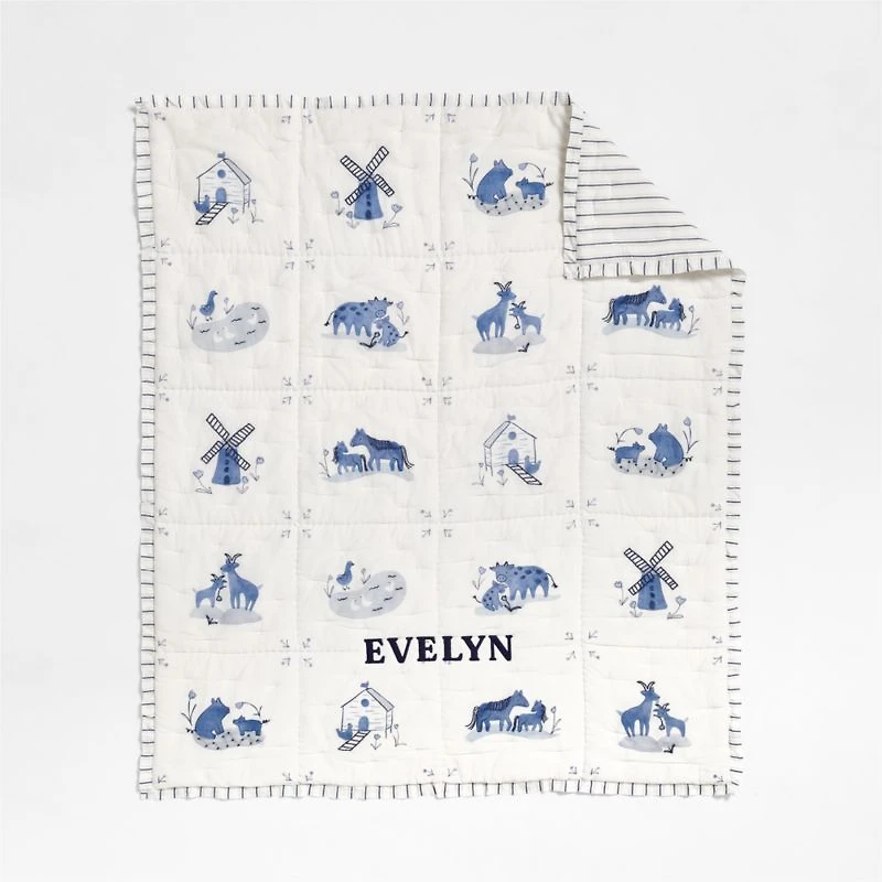 Painted Pasture Organic Cotton Voile Baby Crib Quilt