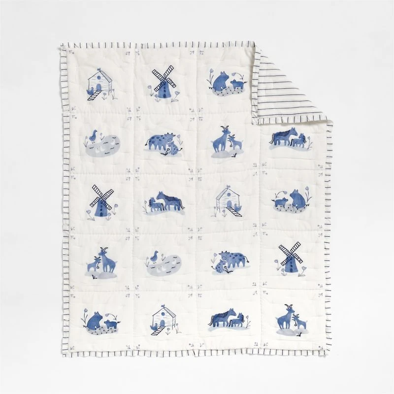 Painted Pasture Organic Cotton Voile Baby Crib Quilt
