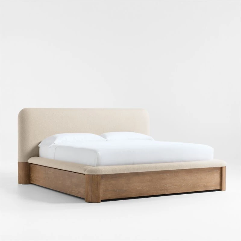 Palermo Wood & Upholstered 2-Drawer King Storage Bed