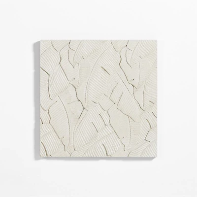 Palm White Ceramic Tile Wall Art