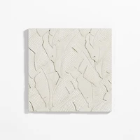 Palm White Ceramic Tile Wall Art