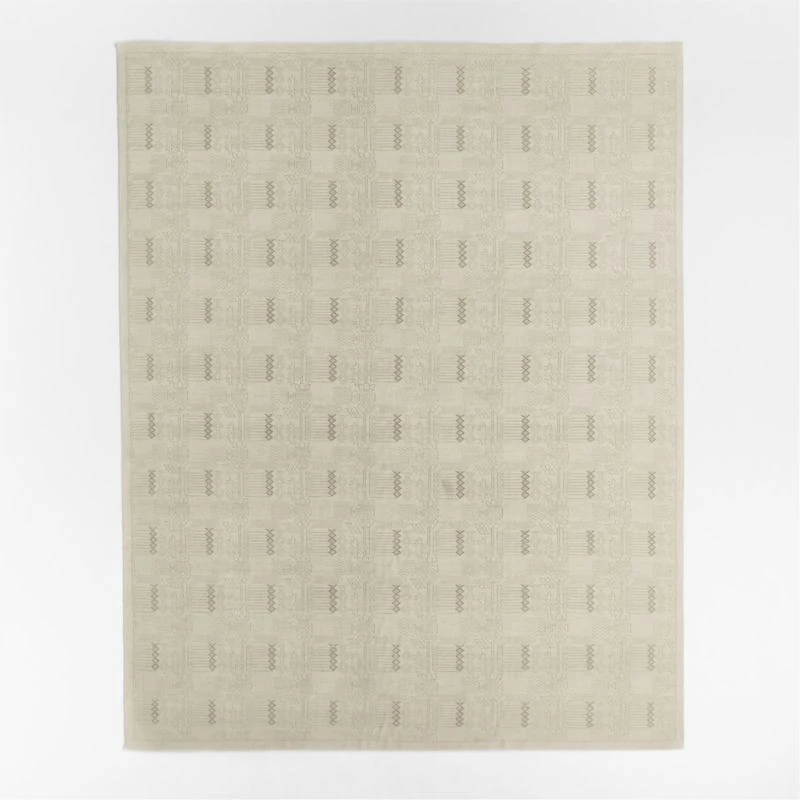 Palma Wool Hand-Knotted Ivory Area Rug 9'x12'