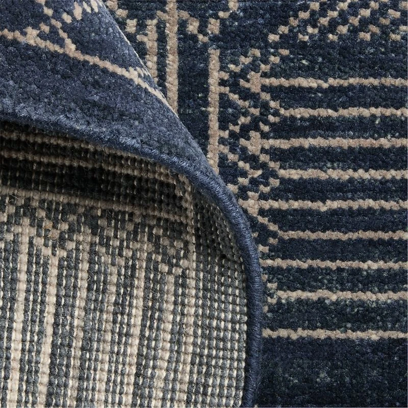 Palma Wool Hand-Knotted Royal Blue Area Rug 8'x10'