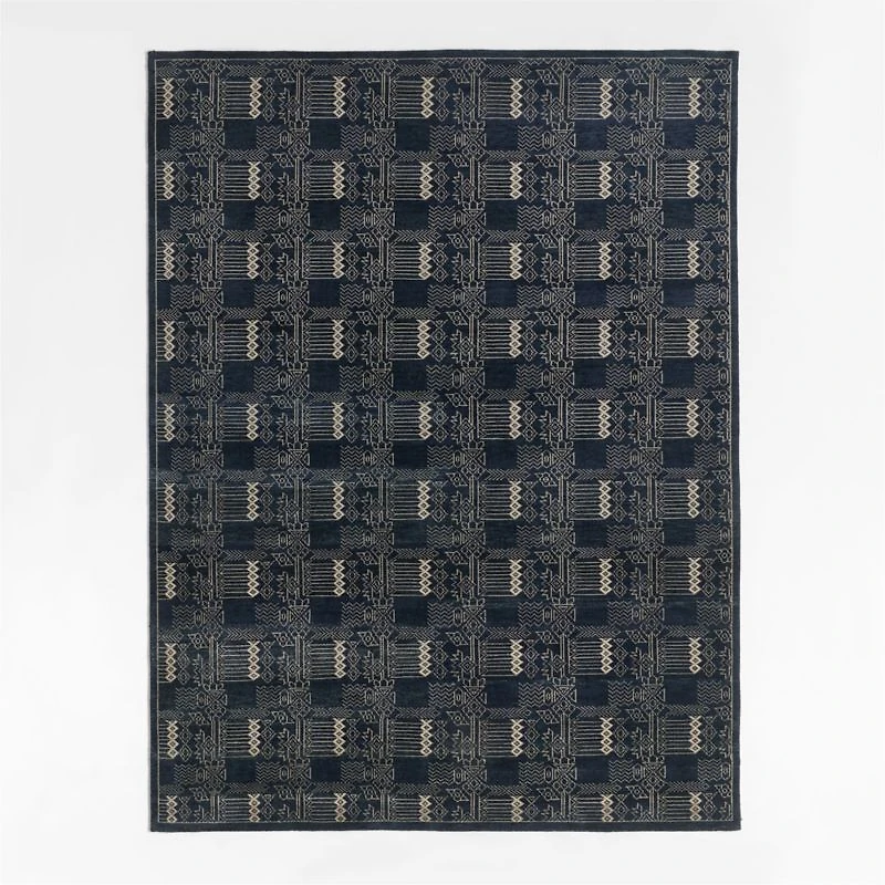 Palma Wool Hand-Knotted Royal Blue Area Rug 8'x10'