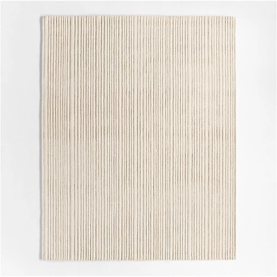 Paloma Textured Stripe Arctic Ivory Kids Wool Area Rug 8'x10'