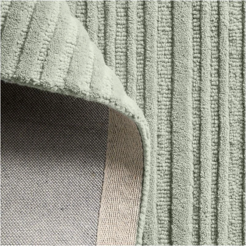 Paloma Textured Stripe Pine Green Kids Wool Area Rug 8'x10'